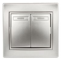 Переключатель 2-кл. СП Plano 1-107-03 10А 250В IP20 алюм. Intro Б0053806