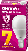 Лампа светодиодная 90 541 OLL-G45-7-230-2.7К-E14-FR 7Вт шар 2700К E14 90-240В PRO ОНЛАЙТ 90541