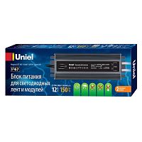 Блок питания ультратонкий UET-VAF-150A67 12V IP67 2 вых. 150Вт метал. корпус Uniel UL-00007577