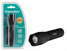 Фонарь LED51530 LED XML-T6 ZOOM 5 режимов 3хLR03 алюм. черн. (открывающ. блист.) Camelion 14536