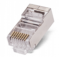Коннектор RJ-45, 5E кат., 8p8c, экран, 30 мкм, универсальный, для одножильного и многожильного кабеля, уп/100 шт Filum FL-NA-PLUG5E-6