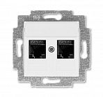 Розетка информационная Levit двойная 2хRJ45 кат. 6 бел. ABB 2CHH296118A6003