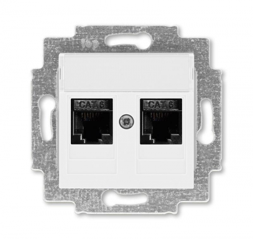 Розетка информационная Levit двойная 2хRJ45 кат. 6 бел. ABB 2CHH296118A6003