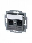 Розетка информационная Levit двойная 2хRJ45 кат. 5e сталь ABB 2CHH295118A6069