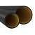 Труба гофрированная двустенная ПНД d125 жесткая 10кПа с муфтой SN10 750Н черн. (уп.6м) DKC 160912A
