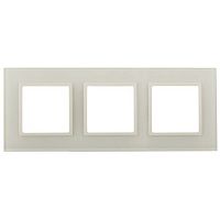 Рамка 3-м 14-5103-02 стекло Elegance сл. кость+сл. кость ЭРА Б0034507