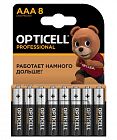 Элемент питания алкалиновый AAA/LR03 (блист. 8шт) Professional Opticell 5052008