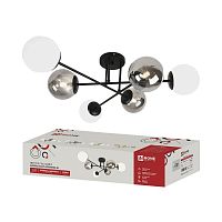 Люстра AURORA LUNA-6G9WHSM-BL 6хG9 IP40 под лампу матов. и дым. плафоны черн. IN HOME 4690612068626