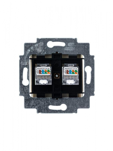 Розетка информационная Levit двойная 2хRJ45 кат. 5e сл. кость ABB 2CHH295118A6017 фото 4