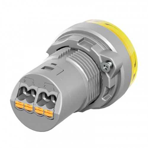 Лампа сигнальная со встроенным диодом 220В зажим Push-In желт. DKC M22L-F220YPU фото 2