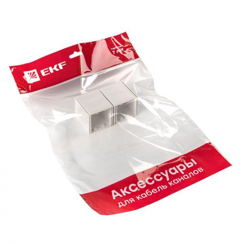 Соединитель 40х40 бел. Plast PROxima (уп.4шт) EKF conw-40-40x4 фото 4