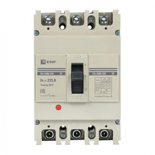 Выключатель автоматический 3п 250/225А 35кА ВА-99М PROxima EKF mccb99-250-225m фото 2