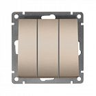 Выключатель 3-кл. СП Афина 10А IP20 механизм шампань Universal A0043-Br