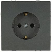 Розетка 1-м СП Galaxy 16А IP20 250В с заземл. со шторками графит Эра Б0070649