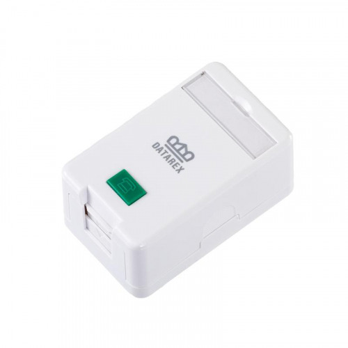 Коробка настенная 1 порт шторка бел. Datarex DR-512000