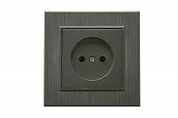 Розетка 1-м Karea LINE STAR без заземл. дым. металлик Makel 86050022