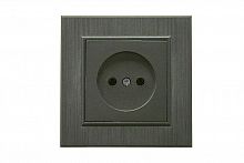 Розетка 1-м Karea LINE STAR без заземл. дым. металлик Makel 86050022