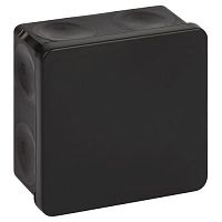 Коробка распаячная KOR-100-100-50-9g-P-2MP-B двухкомпонентная HF стойкая к УФ 100х100х50мм прямой монтаж IP66 черн. Эра Б0072863