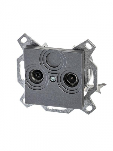 Розетка TV-R Levit проходная 7дБ сталь ABB 2CHH083607A6069