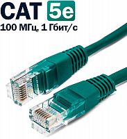 Патч-корд U/UTP, кат.5e, 26AWG(7x0.16 мм), CCA, PVC, зелёный, 0.25 м Filum FL-U5-0.25M-G