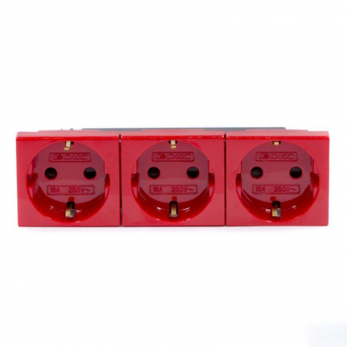 Розетка 3-м Viva 16А IP20 красн. DKC 45013