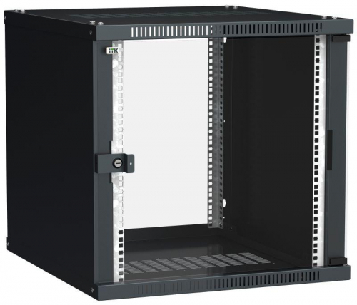 Шкаф LINEA WE 9U 600x650мм дверь стекло черн. ITK LWE5-09U67-GF