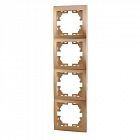 Рамка 4-м Mira вертикал. без вставки метал. зол. LEZARD 701-1300-154
