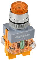 Кнопка D7-11D d22мм 1НО+1НЗ с подсветкой желт. GENERICA BBT50-11D-3-12-K05-G