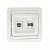 Розетка компьютерная + телеф. СП Лондон RJ45 бел. EKF EEK00-135-10