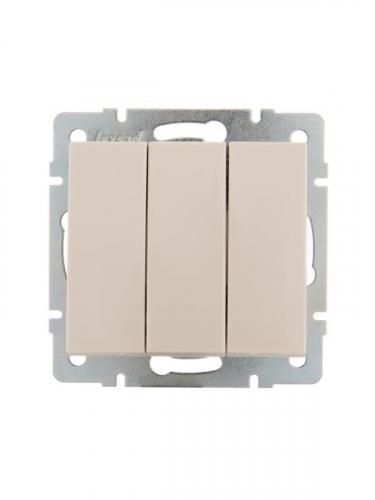 Выключатель 3-кл. СП Rain IP20 механизм крем. LEZARD 703-0388-109