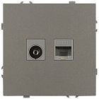 Розетка комбинированная СП Galaxy RJ45 + TV 16А IP20 250В титан Эра Б0070788