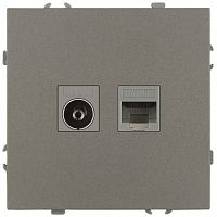 Розетка комбинированная СП Galaxy RJ45 + TV 16А IP20 250В титан Эра Б0070788