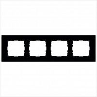 Рамка 4-м G-Glass стекло черн. Black Glass Jasmart G1004GB