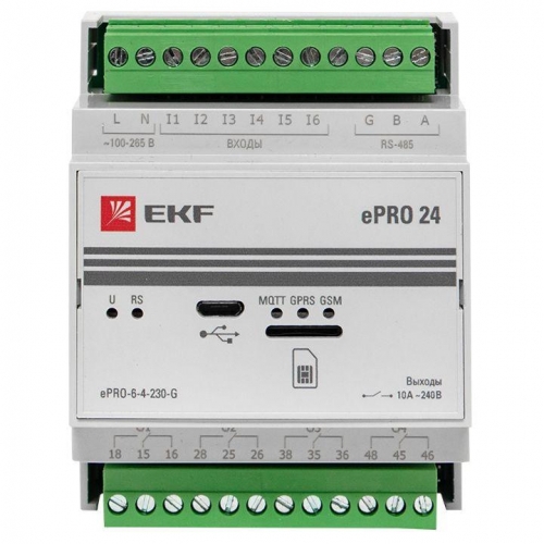 Модуль базовый ePRO удаленного управления 6вх/4вых 230В GSM PROxima EKF ePRO-6-4-230-G фото 3