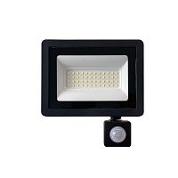 Прожектор светодиодный SFL80-50 50Вт 6400К IP65 AC220В/50Гц 2835SMD с выносным датчиком в компактном корпусе черн. SAFFIT 29524