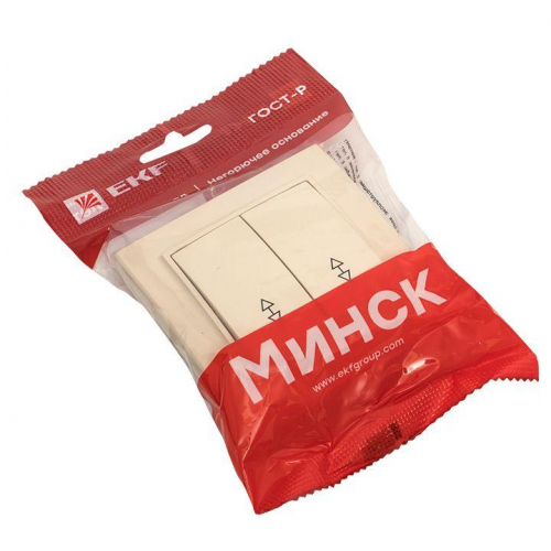 Переключатель проходной 2-кл. СП Минск 10А IP20 беж. EKF ERV10-026-20 фото 3