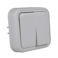 Выключатель 2-кл. СП Бронто 10А IP55 автоматические клеммы сер. EKF BT2-SWG-20