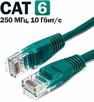 Патч-корд U/UTP, кат.6, 26AWG(7x0.16 мм), чистая медь, LSZH, зеленый, 1 м Filum FL-U6-C-LSZH-1M-G
