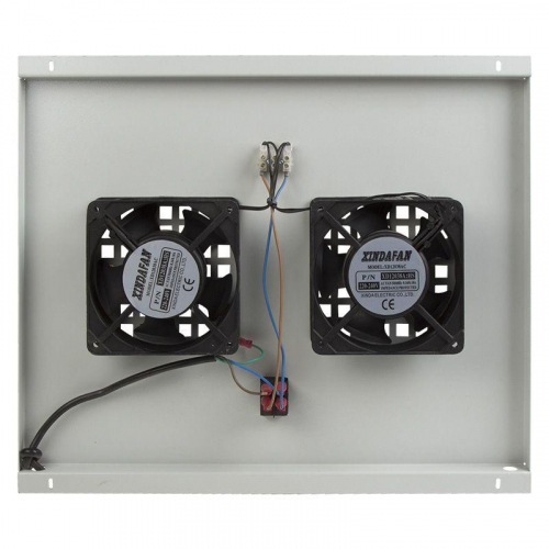 Модуль вентиляторный потолочный с 2-мя вентиляторами без термостата для шкафов Standart с глубиной 600мм Rexant 04-2600 фото 3