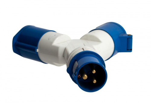 Розетка двухлучевая 1012 2P+PE 16А 220В IP44 EKF ps-1012-16-220