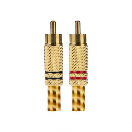 Разъем штекер RCA металл пайка ZN черн./красн. GOLD PROCONNECT 14-0405-1 фото 3