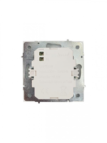 Розетка 2-м СП ZIMA IP20 USB механизм бел. LEZARD 704-0288-192 фото 5