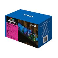 Гирлянда светодиодная "Бахрома" ULD-B6007-300/DTA MULTI IP44 6м 300LED мультиколор провод прозр. Uniel UL-00008556