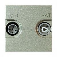 Розетка TV-R-SAT 2мод. Zenit с накладкой шампань ABB 2CLA225130N1901