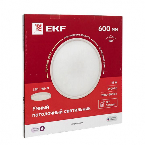 Светильник потолочный Умный 600мм Connect EKF sclwf-600-cct фото 6