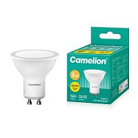 Лампа светодиодная LED5-GU10/830/GU10 5Вт рефлектор матовая 3000К тепл. бел. GU10 405лм 220В Camelion 10956