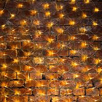 Гирлянда светодиодная "Сеть" 2х1.5м 288LED тепл. бел. 24Вт 230В IP65 свечение с динамикой провод ПВХ прозр. Neon-Night 215-046