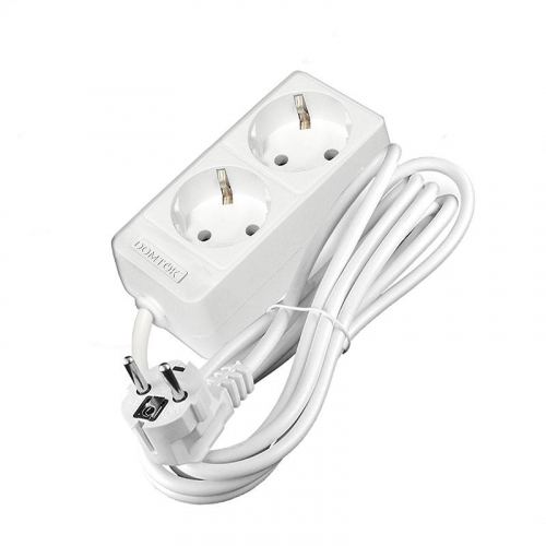 Удлинитель 2х3м с заземл. 16А IP20 3.5кВт ПВС 3х1 бел. DOMTOK 2386 фото 3