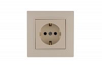 Розетка 1-м Karea RIZZ с заземл. крем Makel 88010028