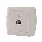 Розетка телефонная ОП Demet RJ11 евро стандарт бел. LEZARD 711-0200-137
